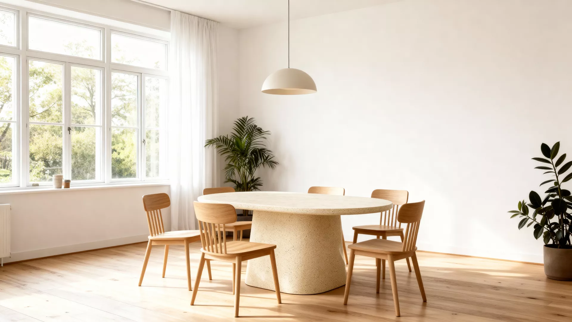 Microcement dining tables