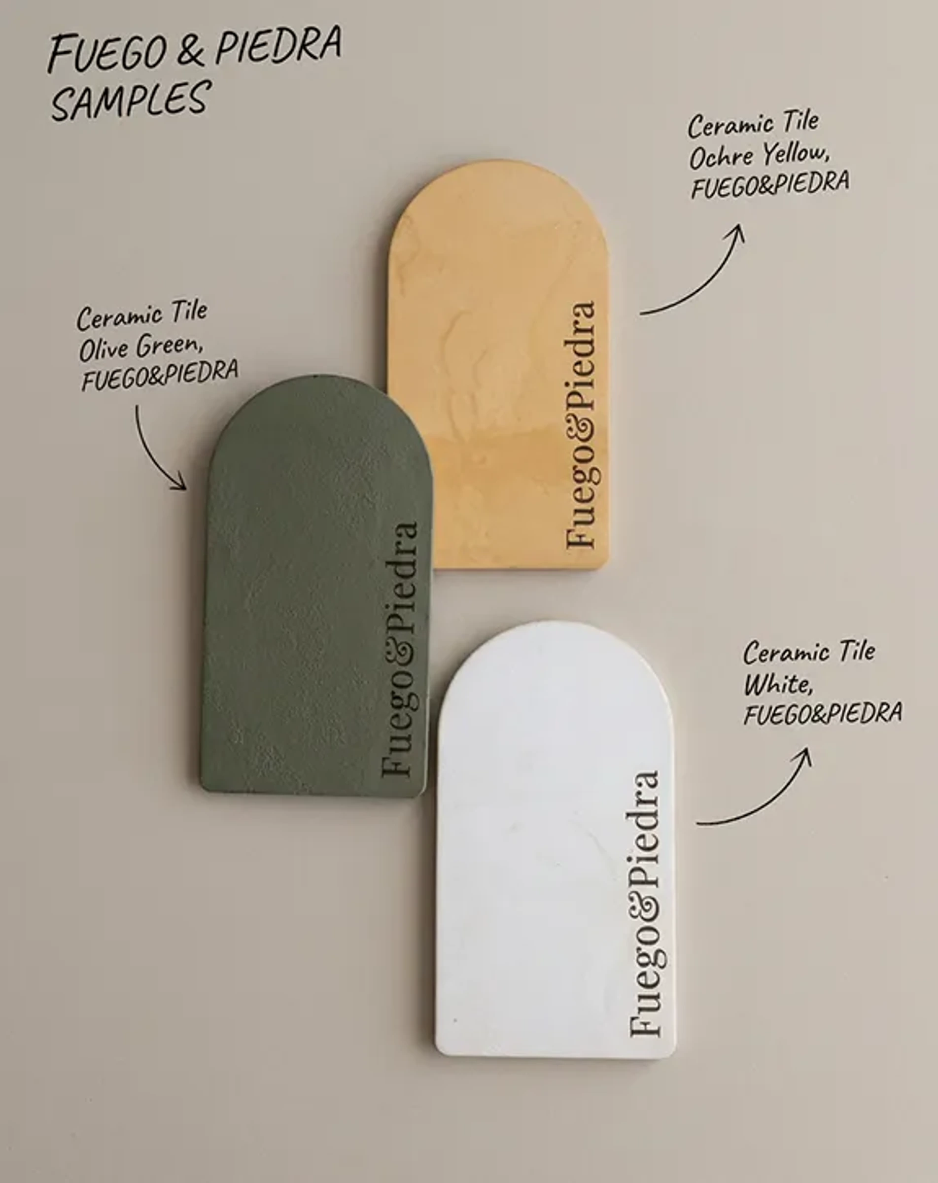 Colour and finish samples for assessing a new direction