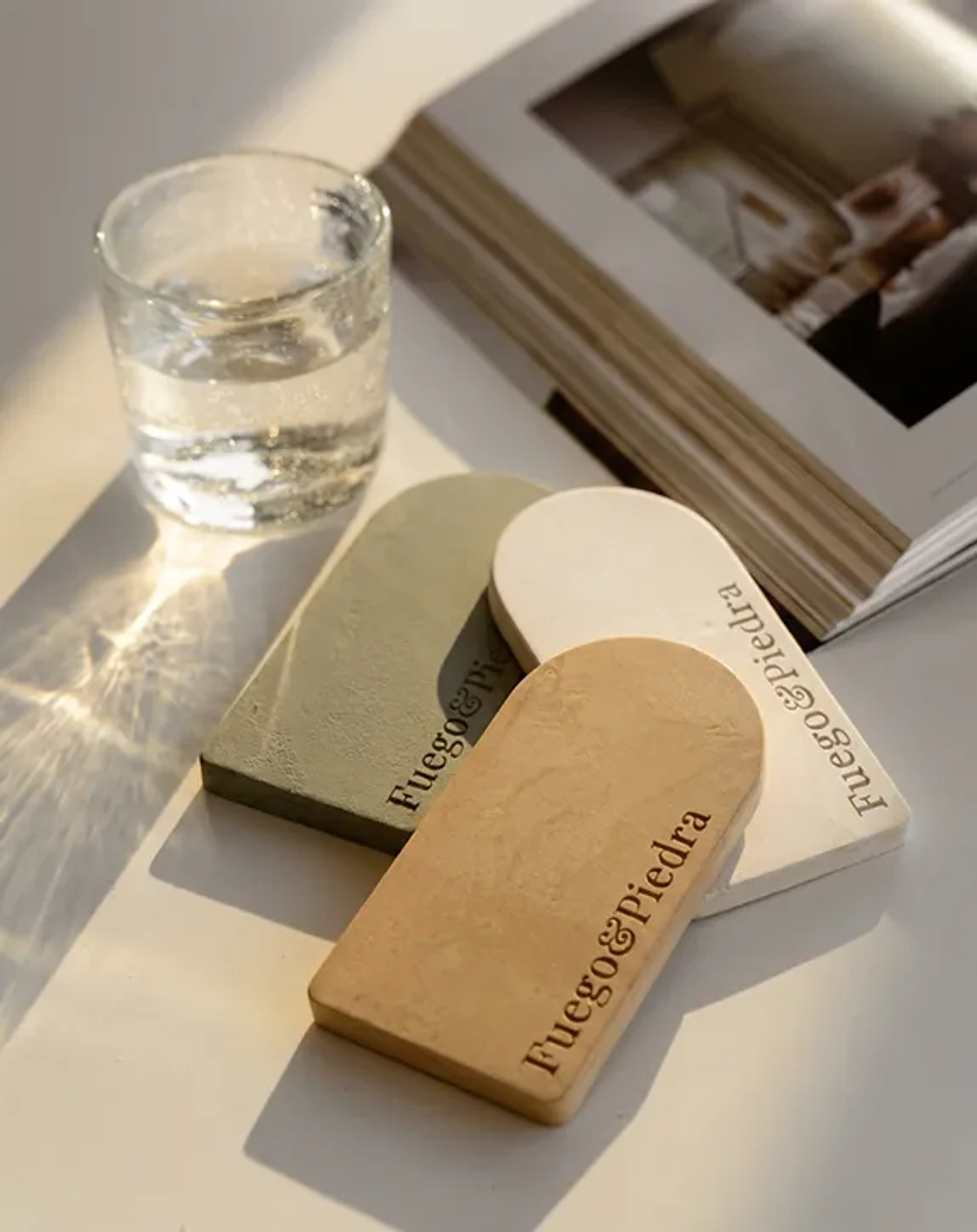 Material and colour samples seen in natural light